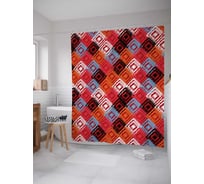 Штора (занавеска) для ванной JoyArty "Энергия иллюзии" из сатена, 180х200 см с крючками, sc_18048