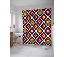 Штора (занавеска) для ванной JoyArty "Импульсы энергии" из сатена, 180х200 см с крючками, sc_18043