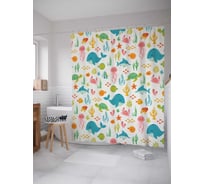 Штора (занавеска) для ванной JoyArty "Океанская фантазия" из сатена, 180х200 см с крючками, sc_15485