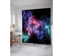 Штора (занавеска) для ванной JoyArty "Космическая поверхность" из сатена, 180х200 см с крючками, sc_14497