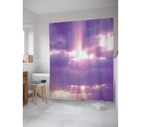 Штора (занавеска) для ванной JoyArty "Восходящее солнце" из сатена, 180х200 см с крючками, sc_13015