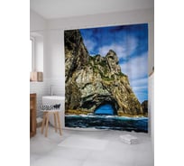 Штора (занавеска) для ванной JoyArty "Горный тоннель" из сатена, 180х200 см с крючками, sc_14728