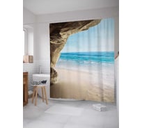Штора (занавеска) для ванной JoyArty "Береговое укрытие" из сатена, 180х200 см с крючками, sc_14726