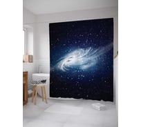 Штора (занавеска) для ванной JoyArty "Глубины космоса" из сатена, 180х200 см с крючками, sc_14496