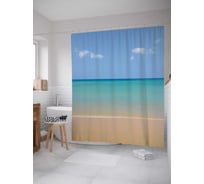 Штора (занавеска) для ванной JoyArty "Ветренный вид" из сатена, 180х200 см с крючками, sc_13968