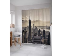Штора (занавеска) для ванной JoyArty "Вечер в нью йорке" из сатена, 180х200 см с крючками, sc_15545