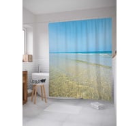 Штора (занавеска) для ванной JoyArty "Летний бриз" из сатена, 180х200 см с крючками, sc_13983