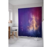 Штора (занавеска) для ванной JoyArty "Космическая близость" из сатена, 180х200 см с крючками, sc_13788