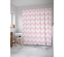Штора (занавеска) для ванной JoyArty "Зигзаговые тени" из сатена, 180х200 см с крючками, sc_11623