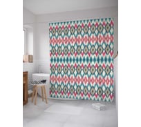 Штора (занавеска) для ванной JoyArty "Старинный узор" из сатена, 180х200 см с крючками, sc_18045