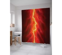 Штора (занавеска) для ванной JoyArty "Вспышка молнии" из сатена, 180х200 см с крючками, sc_16290