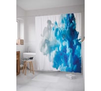 Штора (занавеска) для ванной JoyArty "Облачная краска" из сатена, 180х200 см с крючками, sc_16360