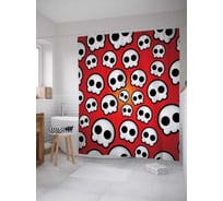 Штора (занавеска) для ванной JoyArty "Яркая опасность" из сатена, 180х200 см с крючками, sc_14513