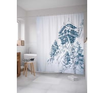 Штора (занавеска) для ванной JoyArty "Опасное жилье" из сатена, 180х200 см с крючками, sc_14931