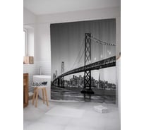 Штора (занавеска) для ванной JoyArty "Серые ночи" из сатена, 180х200 см с крючками, sc_12218