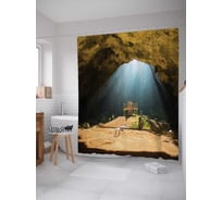 Штора (занавеска) для ванной JoyArty "Тайное сокровище" из сатена, 180х200 см с крючками, sc_14736