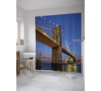 Штора (занавеска) для ванной JoyArty "Массивные мосты" из сатена, 180х200 см с крючками, sc_12216