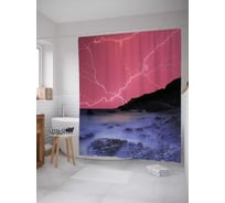 Штора (занавеска) для ванной JoyArty "Кровавое небо с молниями" из сатена, 180х200 см с крючками, sc_16326