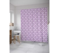 Штора (занавеска) для ванной JoyArty "Классический орнамент" из сатена, 180х200 см с крючками, sc_12088