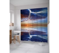 Штора (занавеска) для ванной JoyArty "Отражение молнии" из сатена, 180х200 см с крючками, sc_16328