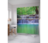 Штора (занавеска) для ванной JoyArty "Ступенчатый водопад" из сатена, 180х200 см с крючками, sc_14567