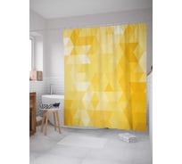 Штора (занавеска) для ванной JoyArty "Геометрические узоры" из сатена, 180х200 см с крючками, sc_13422