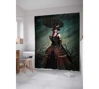 Штора (занавеска) для ванной JoyArty "Темная леди" из сатена, 180х200 см с крючками, sc_15429