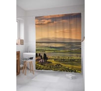 Штора (занавеска) для ванной JoyArty "Тоскана" из сатена, 180х200 см с крючками, sc_105991