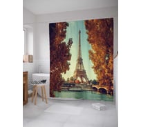 Штора (занавеска) для ванной JoyArty "Любование парижем" из сатена, 180х200 см с крючками, sc_11333
