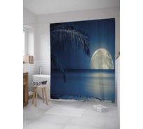 Штора (занавеска) для ванной JoyArty "Загадочная луна" из сатена, 180х200 см с крючками, sc_10246