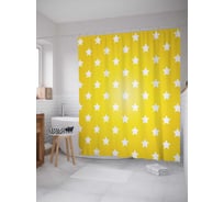 Штора (занавеска) для ванной JoyArty "Звездные узоры" из сатена, 180х200 см с крючками, sc_13438