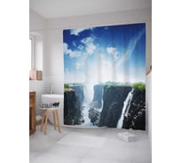 Штора (занавеска) для ванной JoyArty "Неприступная река" из сатена, 180х200 см с крючками, sc_14582