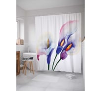Штора (занавеска) для ванной JoyArty "Весенний аромат" из сатена, 180х200 см с крючками, sc_14540