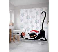 Штора (занавеска) для ванной JoyArty "Неожиданное событие" из сатена, 180х200 см с крючками, sc_20052