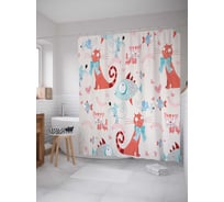 Штора (занавеска) для ванной JoyArty "Все для маленькой принцессы" из сатена, 180х200 см с крючками, sc_1188