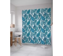 Штора (занавеска) для ванной JoyArty "Лепесточный перелет" из сатена, 180х200 см с крючками, sc_21960