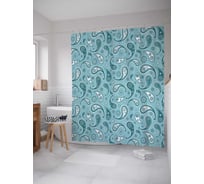 Штора (занавеска) для ванной JoyArty "Ледниковый узор" из сатена, 180х200 см с крючками, sc_21940