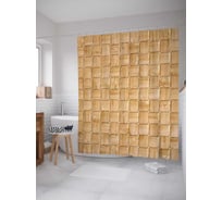 Штора (занавеска) для ванной JoyArty "Прочное переплетение" из сатена, 180х200 см с крючками, sc_13514