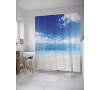 Штора (занавеска) для ванной JoyArty "Теплый пляж майами" из сатена, 180х200 см с крючками, sc_10221