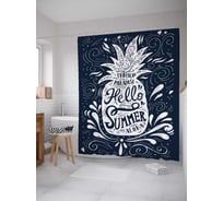 Штора (занавеска) для ванной JoyArty "Привет из тропиков" из сатена, 180х200 см с крючками, sc_10696