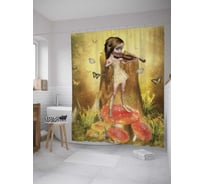 Штора (занавеска) для ванной JoyArty "Эльфийская песня" из сатена, 180х200 см с крючками, sc_11945