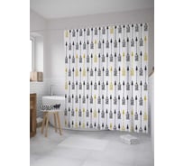 Штора (занавеска) для ванной JoyArty "Индейская война" из сатена, 180х200 см с крючками, sc_10323