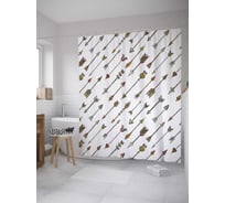 Штора (занавеска) для ванной JoyArty "Косые стрелы" из сатена, 180х200 см с крючками, sc_10317