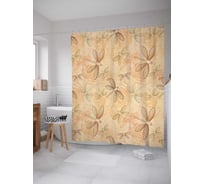 Штора (занавеска) для ванной JoyArty "Улетающие стрекозы" из сатена, 180х200 см с крючками, sc_13522