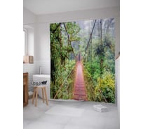 Штора (занавеска) для ванной JoyArty "Подвесной мост" из сатена, 180х200 см с крючками, sc_18996