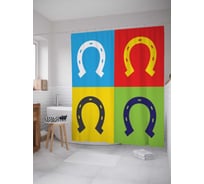 Штора (занавеска) для ванной JoyArty "Цвета фортуны" из сатена, 180х200 см с крючками, sc_12054