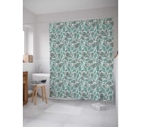 Штора (занавеска) для ванной JoyArty "Океанский узор" из сатена, 180х200 см с крючками, sc_21971