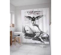 Штора (занавеска) для ванной JoyArty "Желаю тебе пугающего Хэллоуина" из сатена, 180х200 см с крючками, sc_18816