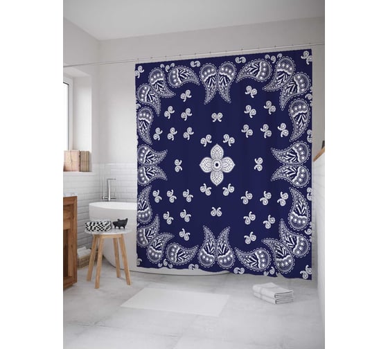 Штора (занавеска) для ванной JoyArty "Слет бабочек" из сатена, 180х200 см с крючками, sc_23136 1