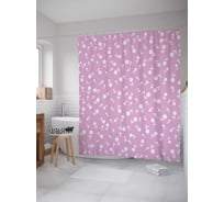 Штора (занавеска) для ванной JoyArty "Простые цветы" из сатена, 180х200 см с крючками, sc_22265